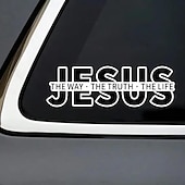 billiga Väggklistermärken-5 st Jesus - vägen, sanningen, livet kristna vinyldekaler, inspirerande bibelvers vattentäta avtagbara klistermärken, trosbilklistermärken för bilar, lastbilar, bärbara datorer, kristna gåvor