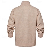 billige cardigangenser for menn-Herre Genser Cardigan Genser Glidelås genser Riflet Strikke Vanlige topper Strikket Helfarge Høyhalset Nøytral Mote Avslappet Dagligdagstøy Klær Høst Vinter Navyblå M L XL