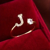 ieftine Inele-1 buc Inel For Pentru femei Zirconia cubică Transparent Zilnic Cadou Concediu Articole de ceramică Scrisă