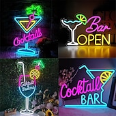 olcso Dekoratív fények-koktélok neonreklám faldekorációhoz bárhoz LED tábla szabályozható usb-s beltéri hálószobába nappaliba étterembe otthoni bár parti pub éjszakai klub férfi barlang bisztró fali dekorációs lámpák