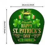 baratos Capas de Sofa-2 capas de encosto de cabeça para carro com trevo verde | compatíveis com todos os veículos, pretas &amp;Adesivo para carro com estampa de trevo verde, design plano 2D, poliéster, fácil instalação -