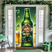 Χαμηλού Κόστους Γκαράζ &amp; Πινακίδες Πόρτας-Ημέρα St. Patrick Αφίσες Κάλυμμα πόρτας Πανό εξωτερικού χώρου Πράσινο καπέλο Τριφύλλι χαριτωμένο στυλ 3D Πάρτι Κοιτώνας Δωμάτιο Εφήβων Κοιτώνας Κολλεγίου Υπνοδωμάτιο Guys Man Cave Frat Φόντα λήψης