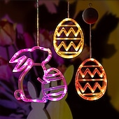 olcso Dekoratív fények-húsvéti ablakdekorációk fények, húsvéti hógolyó tojás alakú ablakfény kápráztatja a fényes húsvéti fényeket beltéri ablakhoz kültéri partidekorációhoz