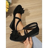 tanie Buty na płaskim obcasie damskie-Damskie Codzienny Niski obcas Okrągły palec u nogi Codzienny Sztuczny zamsz Mokasyny Migdałowy Czarny Niebieski