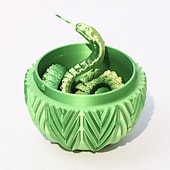 tanie Wielkanoc-3D drukowane pisanki z wężem w środku, urocze jajka z obrotowymi kołami zębatymi i kryształowymi zwierzątkami-wężami w środku, dekoracja domowego biura, biurko dyrektora, kryształowe zabawki w