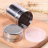 halpa Keittiövälineet ja -laitteet-tomusokerisirotin, pölypurkki ruostumattomasta teräksestä, pölypurkki hienosilmäinen jauhepurkki kannella, jauhoannostelija suklaajauheelle, leivontatarvikkeet, keittiötarvikkeet