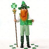 cheap Kids' Clothing-St. Patrick 2026 Shamrock Lucky Irish Carnival Fancy Costume Novelty Funny Kid's Boys' Carnival Saint Patrick's Day Party Easy Carnival Costume Dress Up