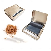 Χαμηλού Κόστους Αξεσουάρ Καπνίσματος-Αυτόματο κουτί στριφτού τσιγάρου ρυθμιζόμενο ημιαυτόματο μεταλλικό ρολό τσιγάρων, συμπαγής εξατομικευμένη θήκη στριφτού καπνού για τυποποιημένα χαρτιά, εύχρηστη μικρή μηχανή στριφτού τσιγάρου