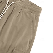 preiswerte Urlaub-Herren Shorts Leinenshorts Sommershorts Strandshorts Kordelzug Elastischer Bund Einfach Komfort Atmungsaktiv Knielang Täglich Outdoor Strand Urlaub Mode Blau Schwarz Unelastisch