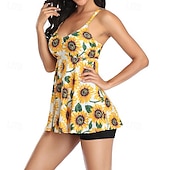 abordables Surfing Tankinis &amp; Bikinis-Mujer Traje de baño con estampado floral Traje de baño Tankini Floral Tropical Control de barriga Elástico Sin Mangas Bañadores Surf Playa Vocación Verano