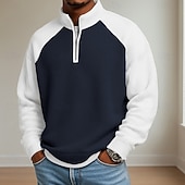 olcso Férfi klasszikus póló-Férfi Gofris pólóingek Póló Hétköznapi Előírásos Szalagos gallér Hosszú ujj Divat Tömör szín Texturált Gombok Sima Ősz &amp; tél Ősz Tavasz &amp; Ősz Normál Fekete Világoszöld Világoskék Sötétkék Bíbor