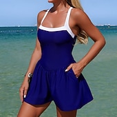 Χαμηλού Κόστους Surfing Tankinis και Bikinis-Γυναικεία Φορέματα Κολύμβησης Μονόχρωμο Ελαστικό Αμάνικο Μαγιό Σέρφινγκ Παραλία Διακοπές Καλοκαίρι