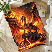 cheap Blankets &amp; Throws-Blanket Fleece Throw Blanket for Couch Dragon Gift Classic 3D Fantasy Sofa Bed Decorative Warm Blanket Home Decor