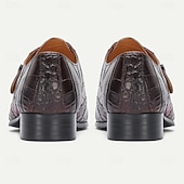 billige Klassiske Pensko-Herreloafers i skinn med krokodillemønster, elegant spennedesign, premium formelle sko for forretnings- og spesielle anledninger