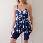 levne Surfovací tankiny a bikiny-Dámské Plavky 2 ks Tropický vzhled Ultra lehký (UL) Elastický Bez rukávů Plavky Surfování Šnorchlování Léto