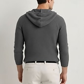 Недорогие Мужской шерстяной свитер-мужской свитер из чистой шерсти премиум-класса, кашемир, классический трикотажный свитер с капюшоном и завязками, мягкий, теплый, дышащий