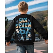 cheap Boy's 3D Funny Humor-Unisex Boys' 3D Graphic Funny Slang 67 Sweatshirt Pullover Long Sleeve 3D Print Spring Fall Active Fashion Streetwear Kids 4-12 Years Crew Neck Casual Daily Outdoor Regular Fit