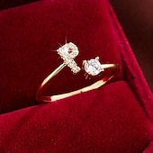 ieftine Inele-1 buc Inel For Pentru femei Zirconia cubică Transparent Zilnic Cadou Concediu Articole de ceramică Scrisă