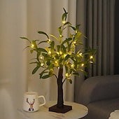 זול אורות דקורטיביים-אור עץ מדומה של עלי זית לד 50 ס"מ/19.69 אינץ' סוללת aaa USB דו-תכליתי אביב וקיץ מקורה חדר שינה סלון חדר אוכל מסיבה שולחן עבודה קישוט אביזרים קישוט אור אווירה