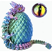 levne velikonoční-velikonoční 3D tištěná dračí vejce s drakem uvnitř, nezbytnosti do velikonočních košíků, náplně do velikonočních vajíček s tajemným krystalovým drakem, kloubová fidget zvířátka vytištěná 3D tištěnými