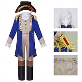  250th Anniversary USA Rococo Baroque Outfits Long Sleeves George Washington Colonial Revolutionary War Costumes Fancy Dress Boys' Carnival Independence Day 4th of July Kid's Coat Pants Collar