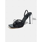 abordables Femmes-Sandales élégantes à talons, bout ouvert et dentelle, ornées d'un nœud, idéales pour les mariages champêtres et les occasions formelles, parfaites pour les invitées.