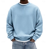 olcso Alap pulóverek-Férfi Pulóver Gofris pulóver Pulóver kapucnis pulóver Vörösbor Fekete Fehér Világoszöld Sötétkék Terített nyak Sima Texturált Hétköznapi Napi Sport &amp; Szabadtéri Poliészter Utcai sikk Menő Sportruházat