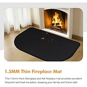  tappeto per camino, 2' x 3'6'' x 0.06'' tappeti per camino resistenti al fuoco, in fibra di vetro e con fondo antiscivolo, tappeti per camino resistenti al fuoco, cuscinetti per camino per stufa a