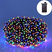 cheap Plug String Lights-50M 100M Outdoor Waterproof Light String Festival Party Decorative Light 8-mode Iron Shell Waterproof Power Supply Garden Garden Garden Lighting Lamp 24V Low Voltage   1 set