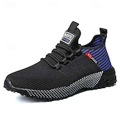 abordables Baskets Décontractées-Chaussures de course noires en mesh pour hommes – baskets athlétiques légères avec tige respirante, idéales pour la course, la salle de sport et les activités sportives.
