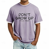  Dont Grow Up Its A Trap Cotton Washed Men Graphic T Shirt Vintage Distressed Purple Ringer Tee Funny Humorous Saying Top Clothing Apparel S M L XL XXL XXXL