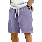 economico Pantaloncini casual-Per uomo Pantaloncini Estivi Shorts da Spiaggia Pantaloncini casual Pantaloncini di velluto a coste Coulisse Elastico in vita Tinta unica Comodità Lunghezza al ginocchio Quotidiano All'aperto