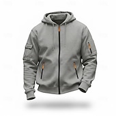  Hombre Sudadera Sudadera con capucha y cremallera completa Sudadera con capucha de lana Negro Azul Marino Color Camello Gris Claro Gris Oscuro Con Capucha Plano Retazos Deporte Diario Festivos