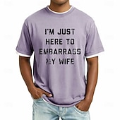  Είμαι απλώς εδώ για να ντροπιάσω τη γυναίκα μου, αστεία λόγια, άνδρες, γραφικό, μπλουζάκι, πλυμένο βαμβακερό μείγμα, ρετρό μπλε, μπλουζάκι ringer, αστεία φάρσα, σύζυγος, δώρο, ρούχα, ενδύματα, s m, m,