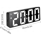 Недорогие Декоративные огни-цифровые часы, светодиодные зеркальные часы, большой зеркальный таймер с дисплеем, бесшумные светящиеся будильники с отображением даты и температуры, современный декор для дома, настольные украшения