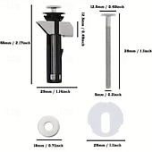 billige Skrutrekkere sett-4 stk. kraftig toalettsetefesteboltsett, universelt toalettseteskrueutskiftningssett, toalettseteboltsett for enkel installasjon, festedel for toalettsetetopp