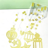 tanie Ramadan i Eid-6 sztuk dekoracji na imprezę Ramadan Eid, wiszące ozdoby w kształcie księżyca i gwiazd, girlandy na islamskie festiwale, wystrój domu na Ramadan Mubarak na obchody święta