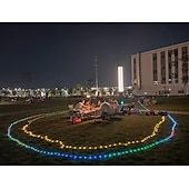 abordables Guirlandes lumineuses USB-Guirlande lumineuse colorée Bluetooth App étanche en fil de cuir effet coloré de course de chevaux guirlande féerique lumières décoratives d'ambiance pour arbres mariage festival fête du Nouvel An