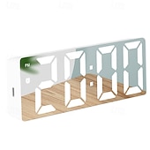 Недорогие Декоративные огни-цифровые часы, светодиодные зеркальные часы, большой зеркальный таймер с дисплеем, бесшумные светящиеся будильники с отображением даты и температуры, современный декор для дома, настольные украшения