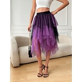 Χαμηλού Κόστους Κάτω-Φανταστική φορεσιά Φούστα από τούλι Ρετρό / Βίντατζ Δεκαετία '80 Πολυεπίπεδο High Low Φουσκωμένος Ενηλίκων Γυναικεία Απόκριες Πάρτι Επίδοση Χορός Μπαλέτο Ντύνομαι