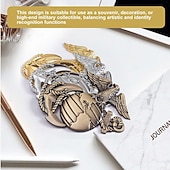  Lot de 4 emblèmes de voiture du Corps des Marines des États-Unis – Autocollant métallique 3D aigle globe ancre, autocollant militaire résistant aux intempéries, compatible avec voitures et camions,