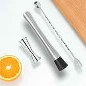 olcso Koktélkeverő-3 darabos professzionális rozsdamentes acél bártender készlet jégkrémmel, jégpickővel/shakerrel &amp;sörnyitó - nagy teherbírású keverők, bárok, shakerek, bárok számára alkalmas