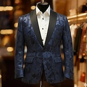 economico Blazer Stampati da Uomo-Per uomo Geometrico Blocco di colori Giacca blazer Cappotto Confortevole Traspirante Artistico Casual Quotidiano Abbigliamento da sera Festival Stampa 3D Bottoni Multi-tasche Tutte le stagioni