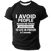  Herren Lustiger Slang T Shirt Kurzarm T-Shirt 3D-Druck Rundhalsausschnitt Hemd Mode Täglich Täglich Straße Blau Schwarz Rote Sommer Frühling Bekleidung S M L XL XXL XXXL