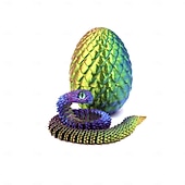 cheap Easter-Easter Eggs, Snake Egg with 3D Printed Snake, Year of The Snake 2025, 3D Printed Snake, Executive Desk Toys, Articulated Snake, Fidget Toys Gifts for Easter Adults