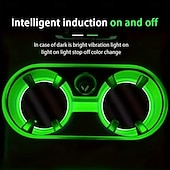 billiga Hängen och dekor till bilen-LED neon mugghållare för bil - 7 färger växlande ljusplatta USB-laddningsbar lämplig för hemmafester och lysande dekoration i fordonsinredning.