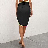 abordables Falda cruzada-Mujer Bañadores Vestido de Baño Envuelva Falda Traje de baño Protección UV Vacaciones Ropa de playa Arco iris Sin Mangas Trajes de baño