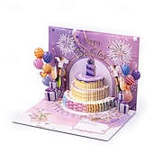  kartki urodzinowe fajerwerki wyskakujące ciasto dmuchane światło i muzyka kartka urodzinowa prezenty dla kobiet mężczyzn mamy dzieci