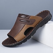 お買い得  メンズ・スリッパ＆フィットフロップ-メンズブラウンアウトドアサンダル - 快適で耐久性があり、調節可能なストラップ付き。ハイキング、トレッキング、カジュアルなアウトドアウェアに最適です。