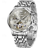 cheap Mechanical Watches-The New Olevs Men'S Business Watch With Luminous Perpetual Calendar Date And Day Display Multi-Functional Mechanical Watch Skeletonized Casual And Fashionable Waterproof Sports Men'S Wristwatch